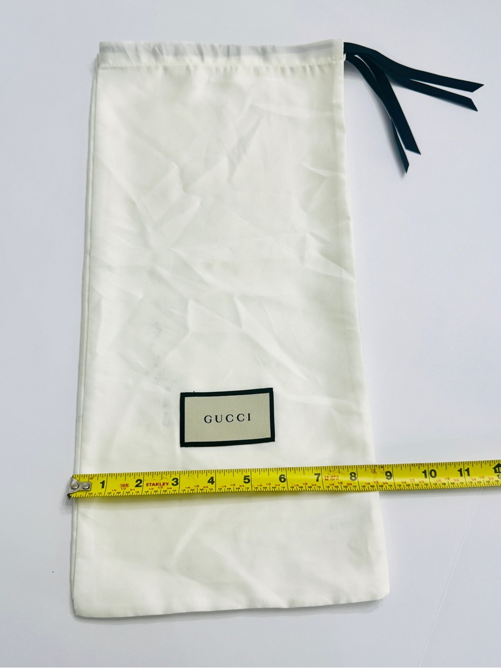 Gucci White Satin Dust Bags Set of 2-Authentic Storage Bag with Drawstring 17x8 - Picture 14 of 14